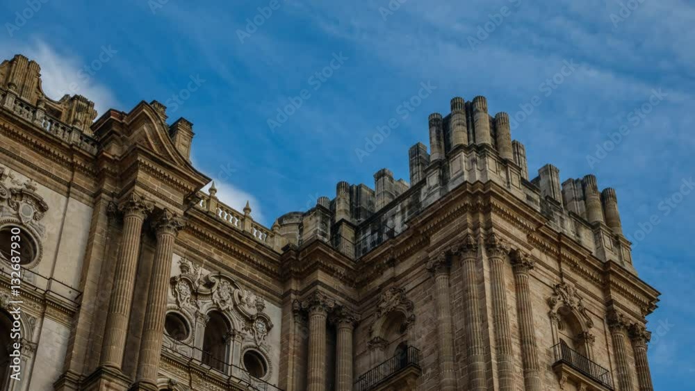 Malaga cathedral unfinished tower time lapse Malaga cathedral unfinished tower time lapse