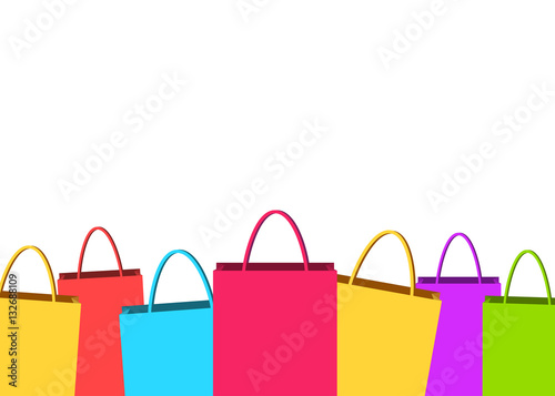 Corful shopping bags border design with blank space