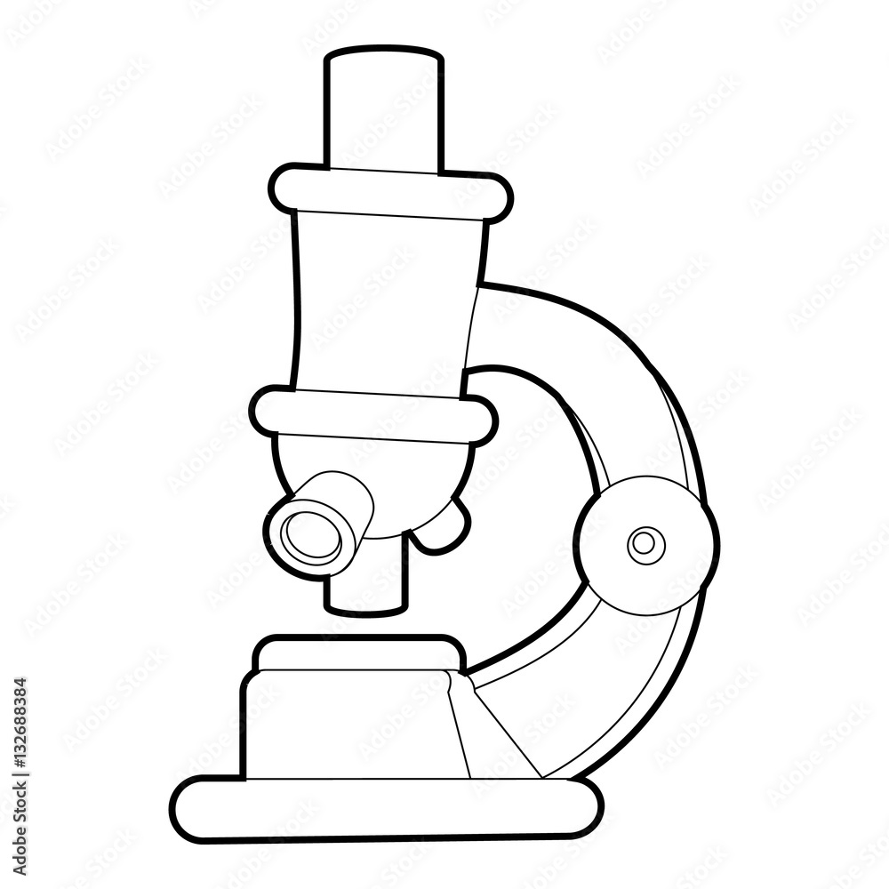 Microscope icon, isometric 3d style Microscope icon, isometric 3d style