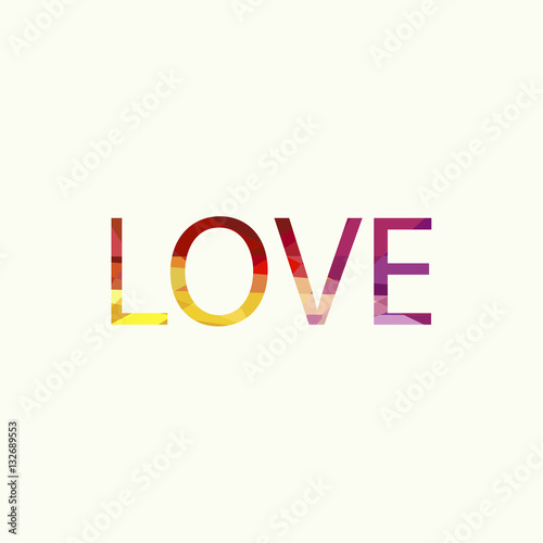 Cover design.The word love on the white background.