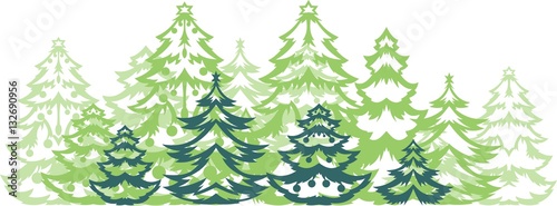 Background with stylized Christmas trees 