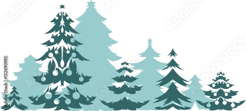 Background with stylized Christmas trees 