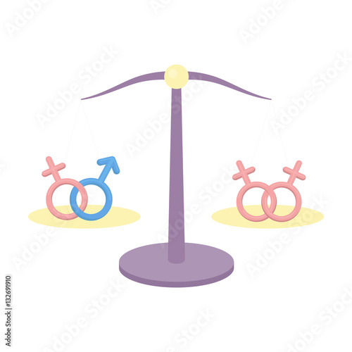 Equality icon cartoon. Single gay icon from the big minority, homosexual cartoon.