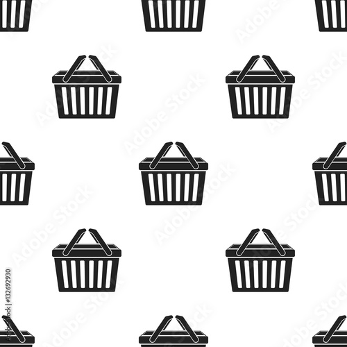 Shopping busket icon in black style isolated on white background. E-commerce pattern stock vector illustration.