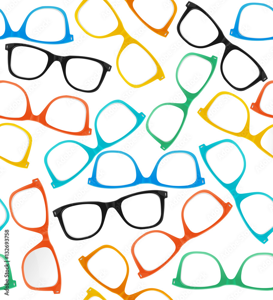 Glasses Hipster Style Background Pattern. Vector