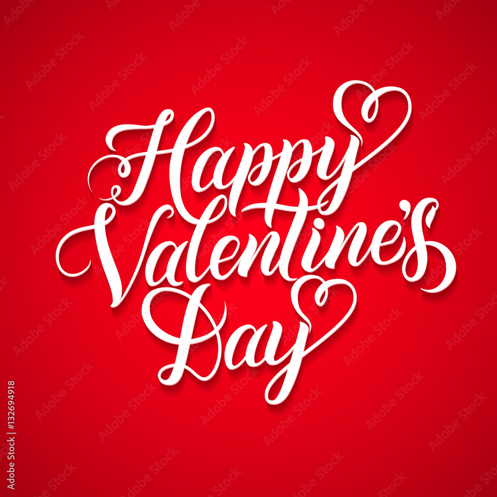 Vector Happy Valentines Day Vintage Card With Lettering