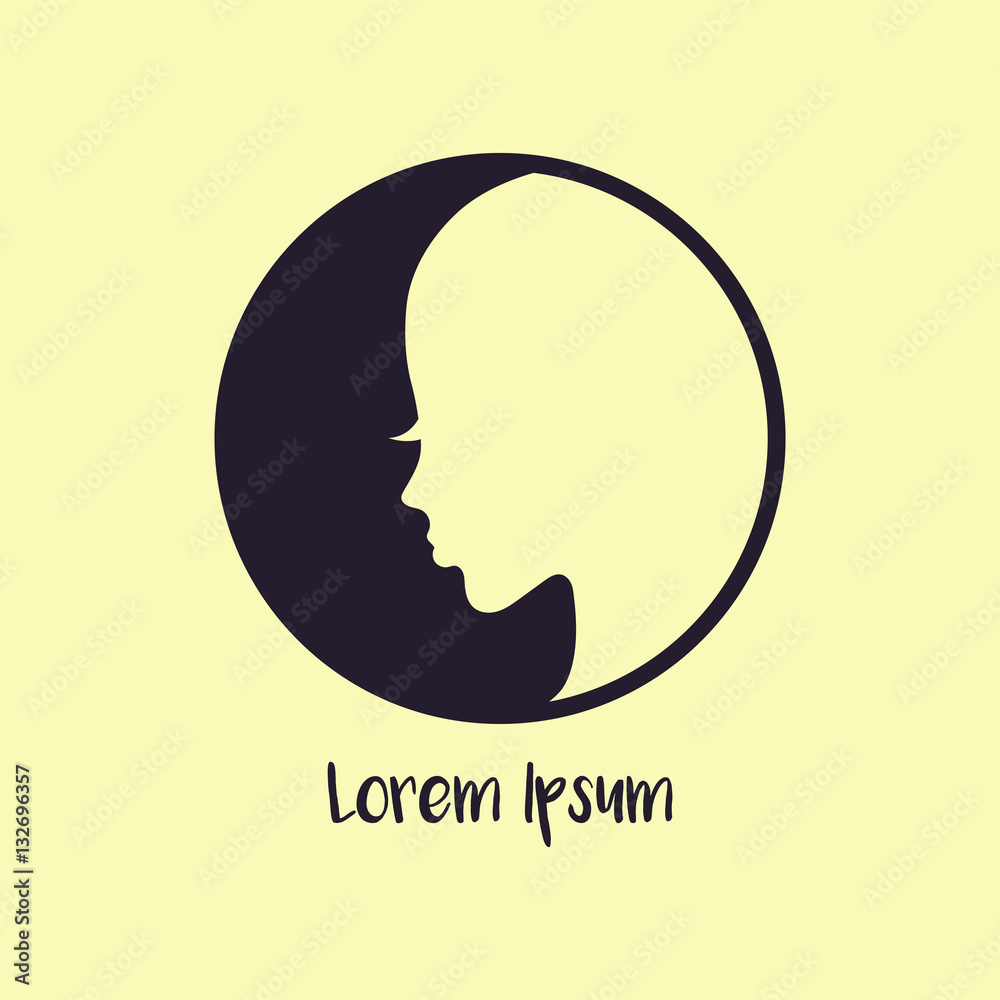 Woman logo silhouette vector illustration