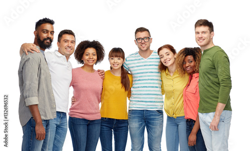 international group of happy smiling people