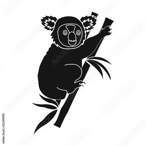 Canvas Print Australian koala icon in black style isolated on white background