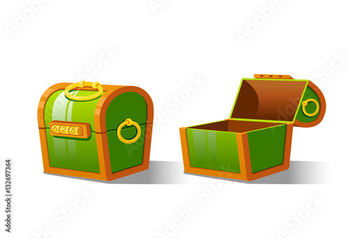 Green Chest set for game interface