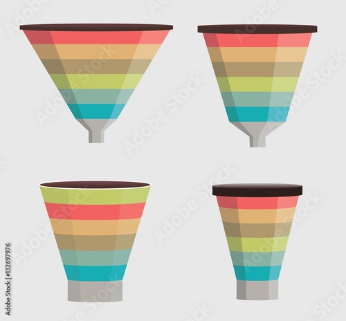 Segmented funnel illustrations