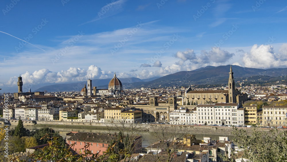 Beautiful aerial view of Florence from Piazzale Michelangelo.