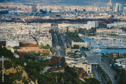 Aerial cityscape of Barcelona