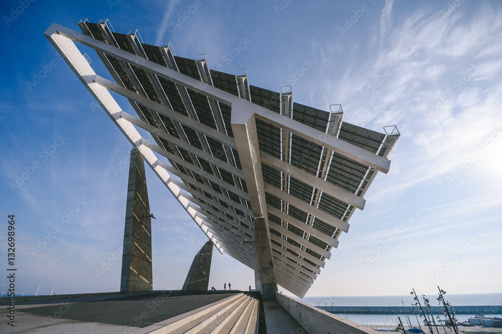  Solar Panel in the harbor Port Forum, Barcelona