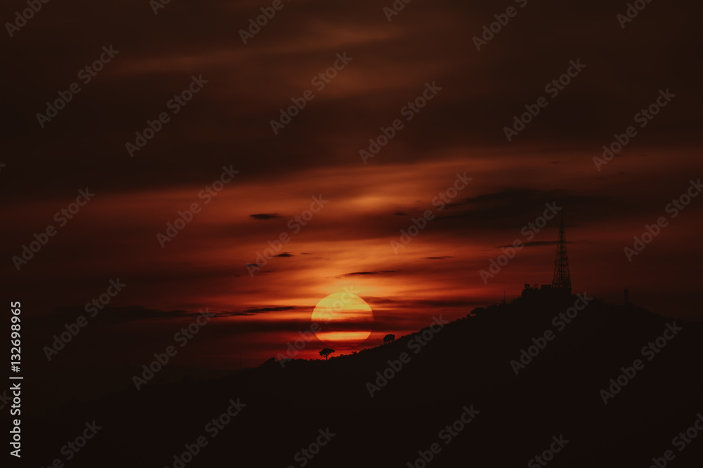 Sunset skyline of Tibidabo, Barcelona, Spain
Sunset skyline of Tibidabo, Barcelona, Spain