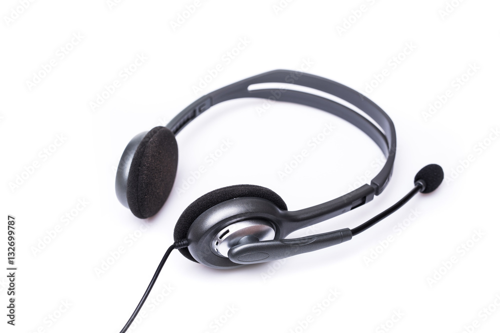 Headset on white back Headset on white back
