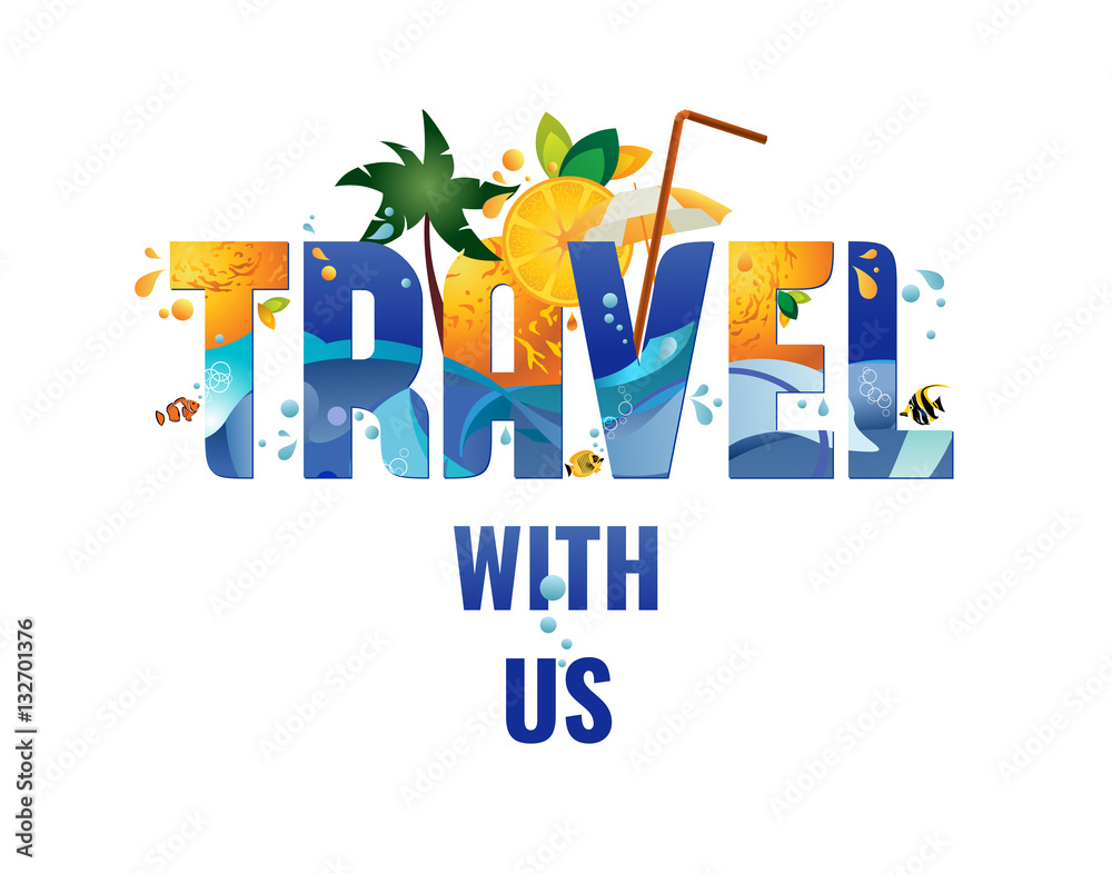 Travel with us - banner, vector template illustration Travel with us - banner, vector template illustration