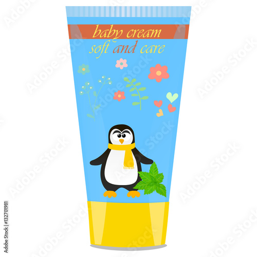 Baby cream tube with kids design