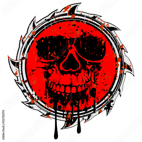 abstract grunge red sign skull