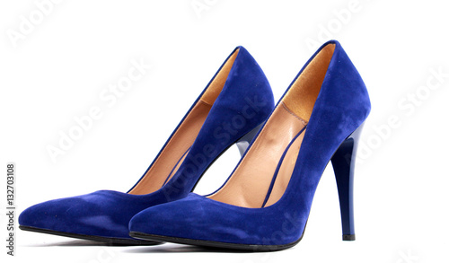 fashion female shoes over white background