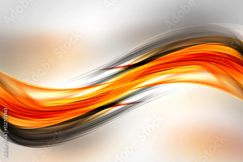 Abstract  Orange Black Waves Background