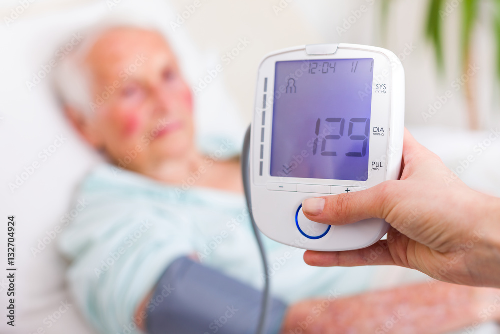 Very good blood pressure of senior woman
