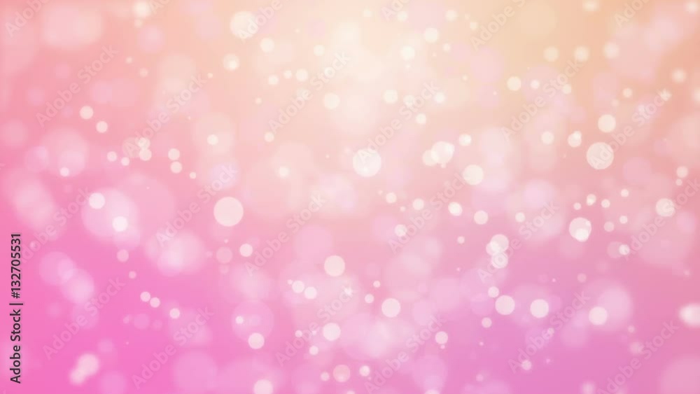 Sweet romantic pink orange gradient animated background with floating glowing bokeh lights.