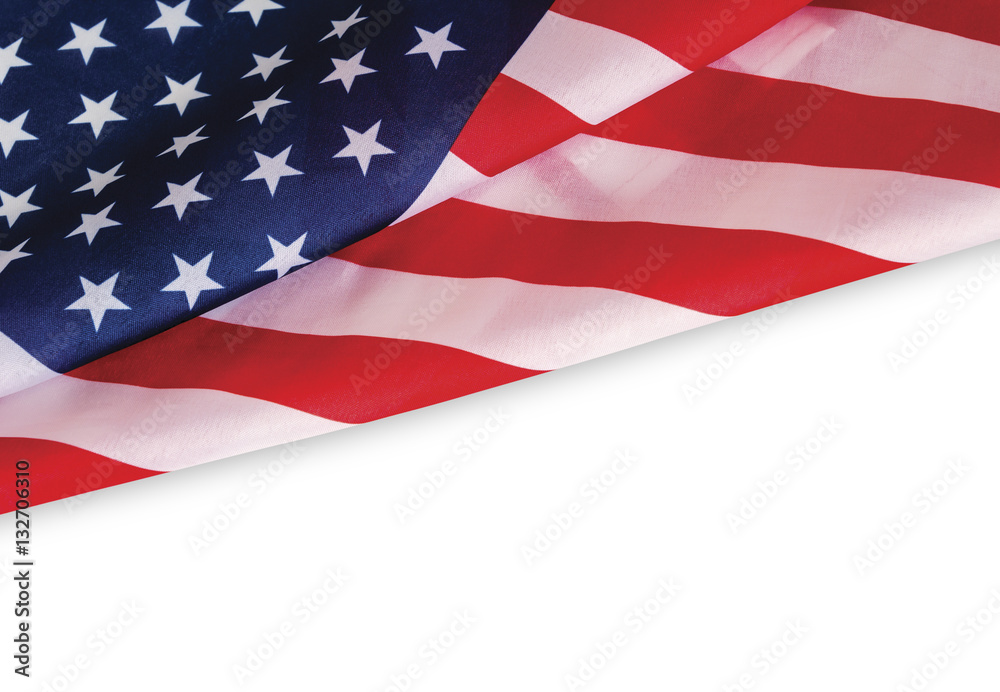 Obraz premium USA flag on white background with clipping path