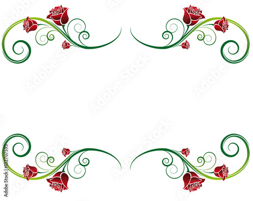 Roses ornaments for stationery Valentine's Day, invitation wedding