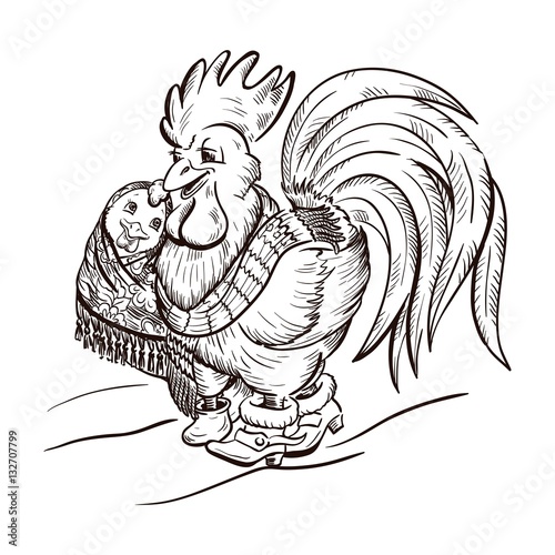 rooster and chicken
