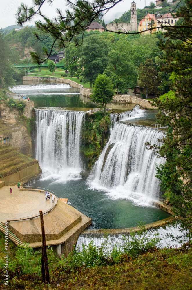 Pliva waterfalls in town Jajce - Bosnia and Herzegovina Pliva waterfalls in town Jajce - Bosnia and Herzegovina