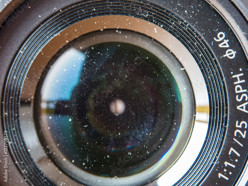 Closeup Shot of dirty camera lens