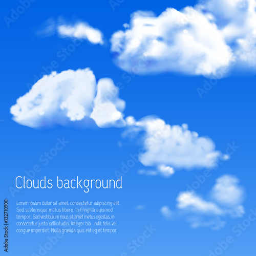 Blue sky with white clouds.