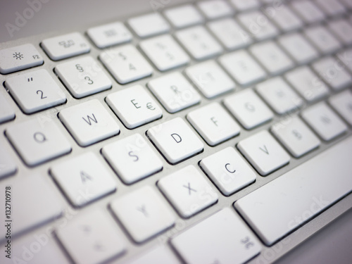 White Computer Keyboard closeup