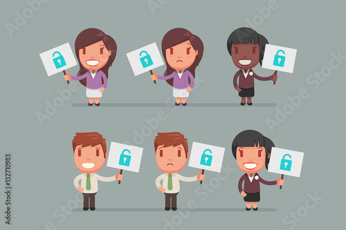 people holding signs