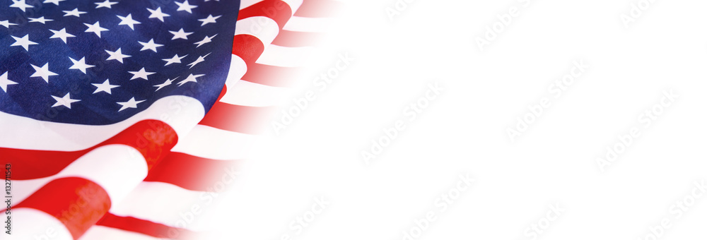 Naklejka premium USA flag on white background