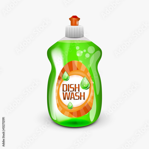 Vector kitchen dish wash ad product package