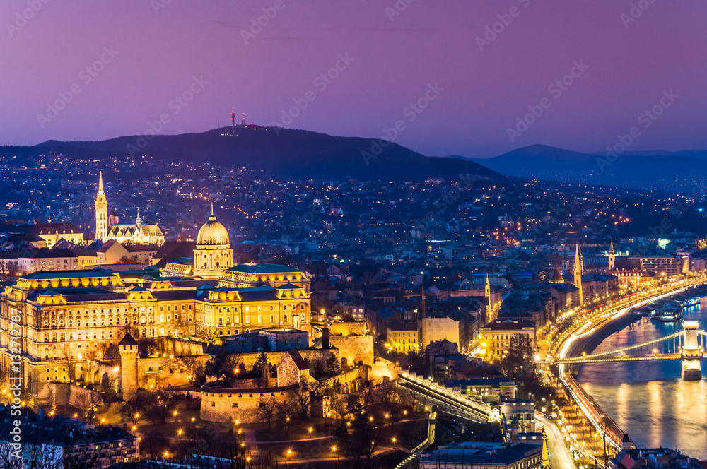 Hills of Buda, with the Castle. Budapest, Hungary