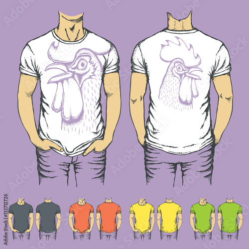 Vector t-shirts templates with prints of animals