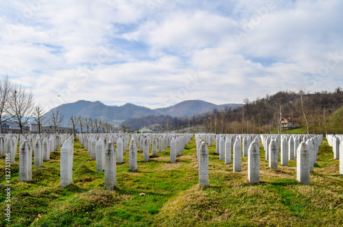 Cuadro en lienzo Potocari, Srebrenica memorial and cemetery for the victims of the genocide