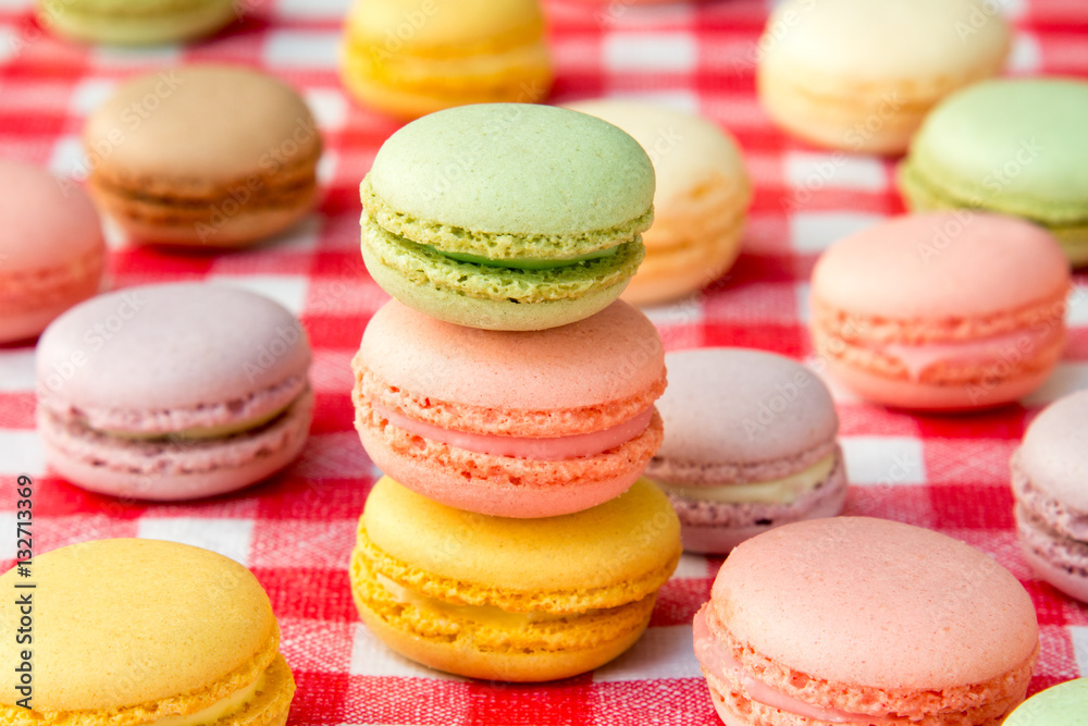 Traditional colorful french macaroons Traditional colorful french macaroons