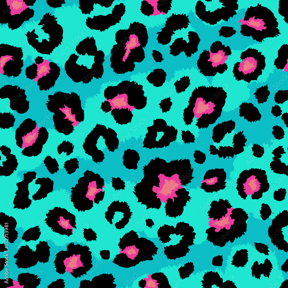 Naklejka premium Seamless leopard pattern. Vector.