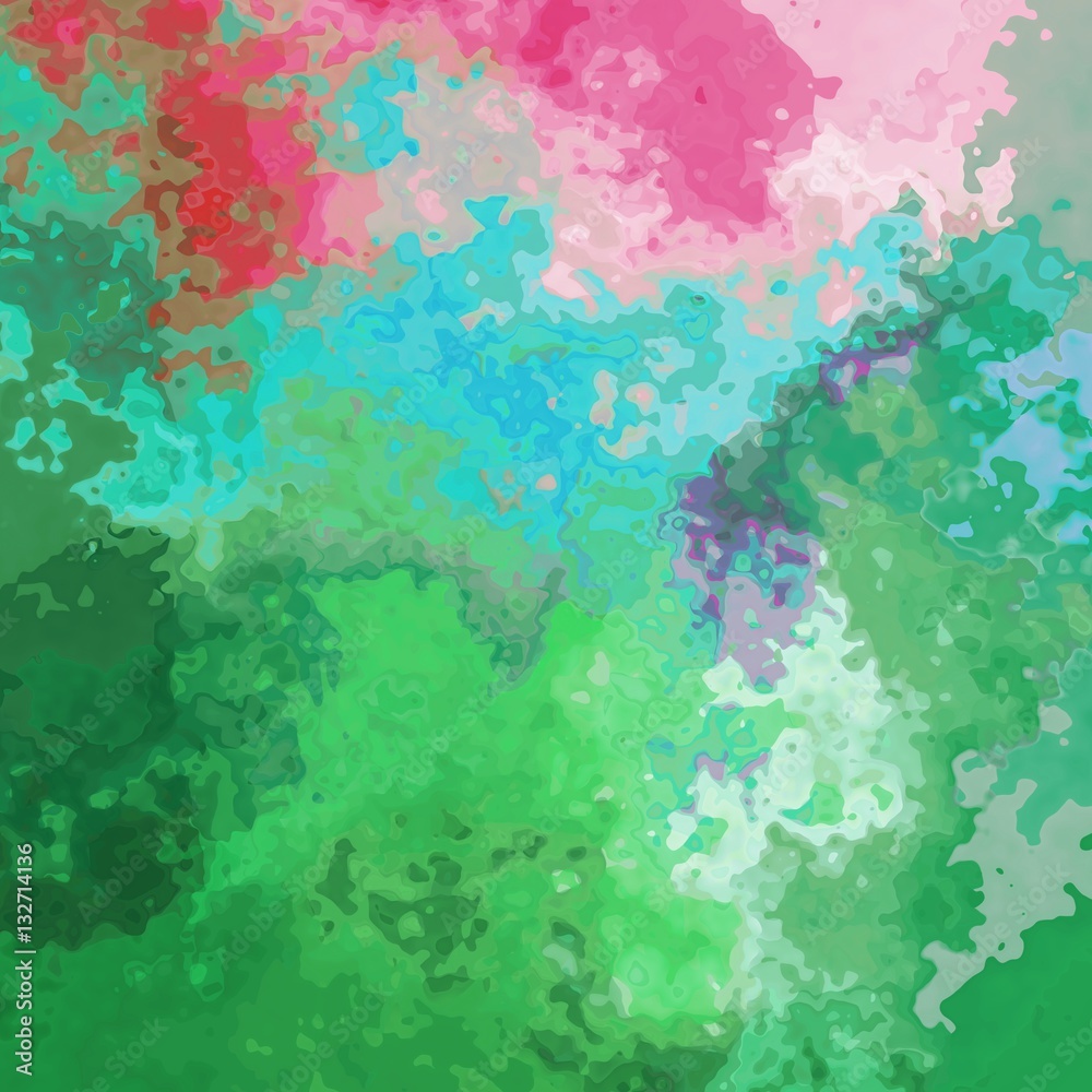 abstract stained pattern texture background spring green and pink pastel colors with black outlines - modern painting art