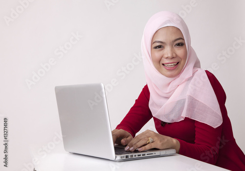 woman in front of the laptop