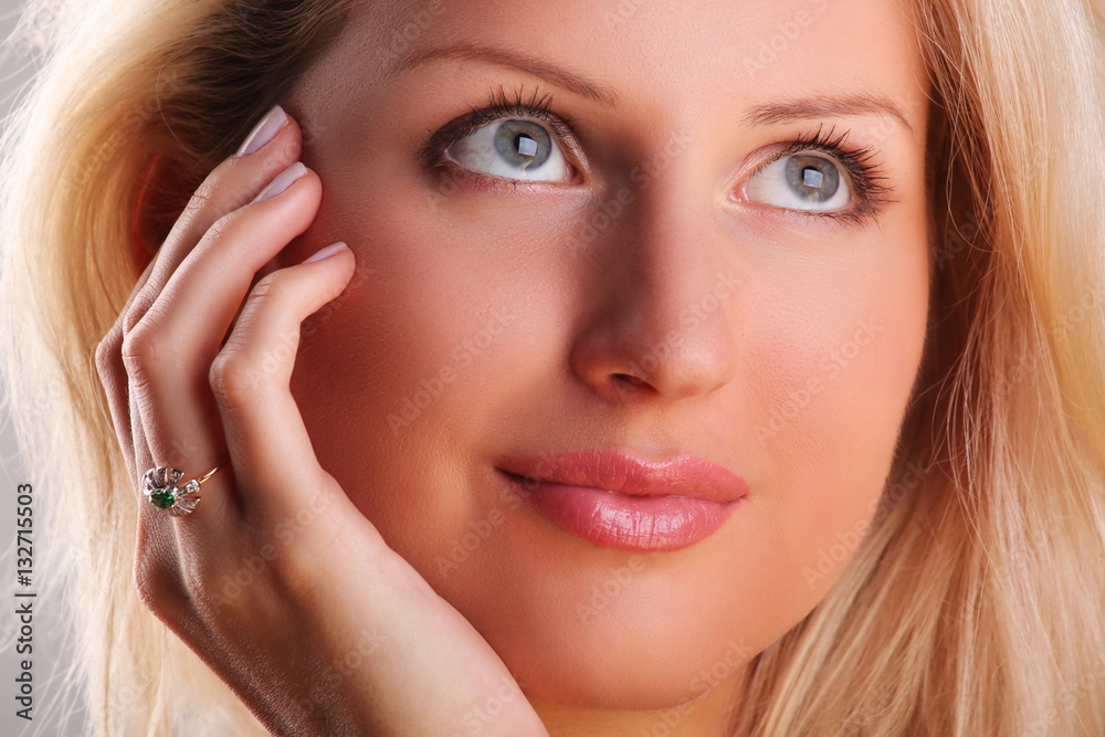 nude blonde girl with golden ring emerald and diamond nude blonde girl with golden ring emerald and diamond