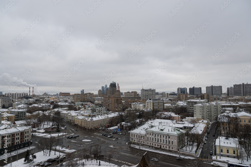 Aerial view on Moscow cityscape, Russia
