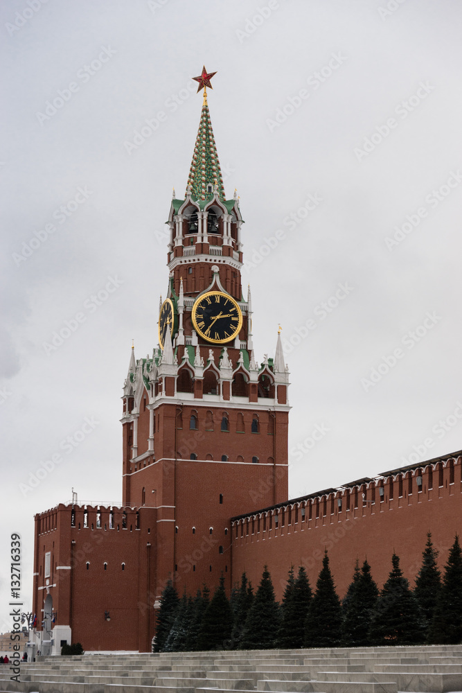 Spasskaya Clock Tower on the Red Square, Moscow, Russia
