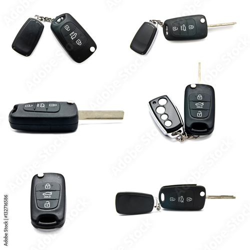 Set of car keys isolated
