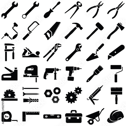 Construction tool icon collection - vector illustration  photo