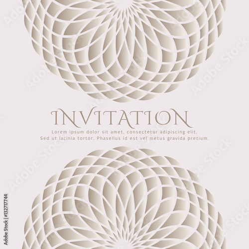Vector invitation card with sacred flowers.